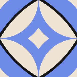 Decorative cement tile Andros I with diamonds and rhombi, circles and medallions, bands and lines